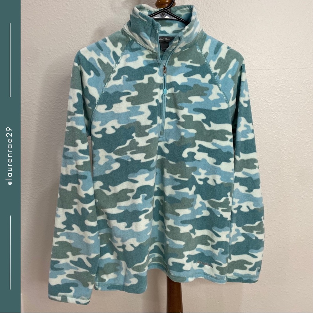 Eddie Bauer Fleece 3/4 Zip-up Camo Jacket